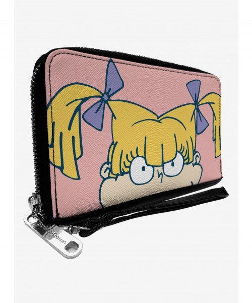 Cheap Sale Rugrats Angelica Face Close Up Pink Zip Around Wallet $14.66 Wallets