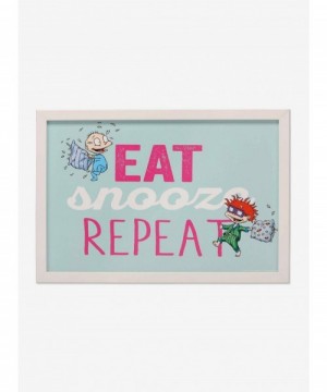 Special Rugrats Eat Snooze Repeat Framed Wood Wall Decor $15.17 Home Décor