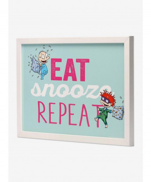 Special Rugrats Eat Snooze Repeat Framed Wood Wall Decor $15.17 Home Décor