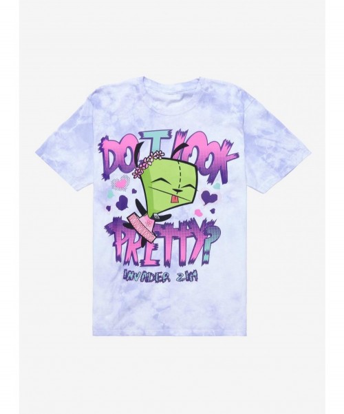 Hot Sale Invader Zim GIR In Tutu Tie-Dye Boyfriend Fit Girls T-Shirt $6.67 T-Shirts