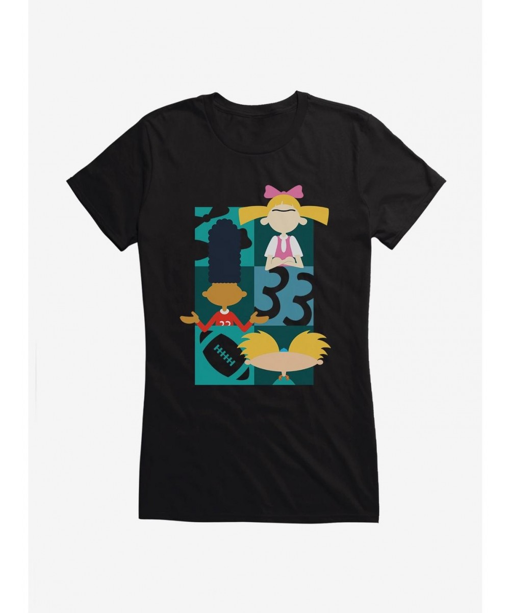 Pre-sale Discount Hey Arnold! Icon Silhouettes Girls T-Shirt $8.17 T-Shirts