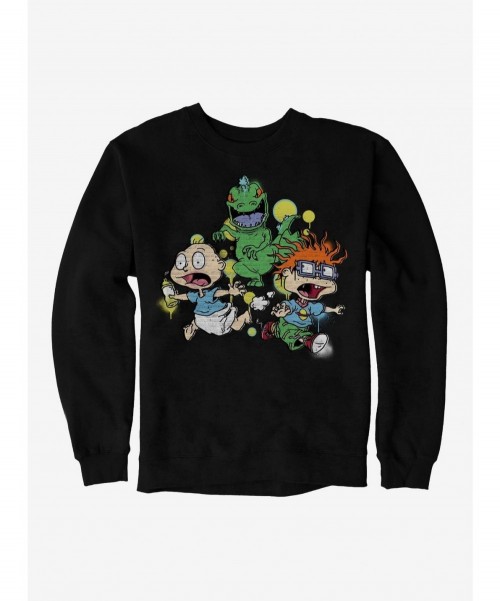 Value Item Rugrats Tommy And Chuckie Run From Reptar Sweatshirt $14.17 Sweatshirts