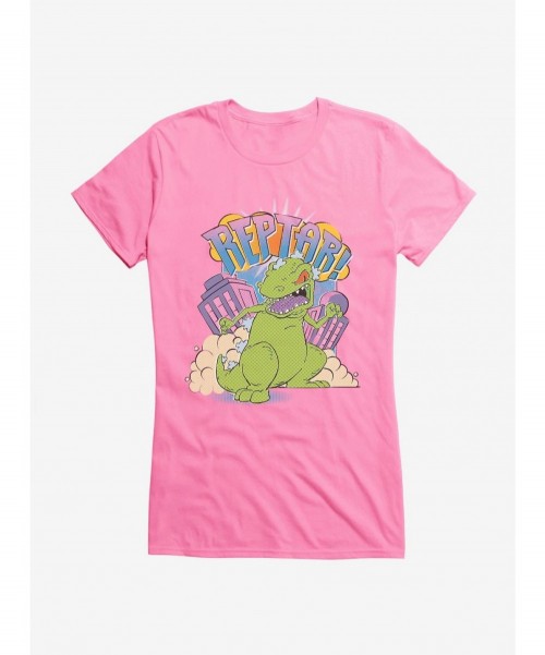 Discount Sale Rugrats Reptar Destruction Girls T-Shirt $9.76 T-Shirts