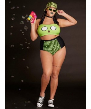 Festival Price Invader Zim GIR Stripe Swim Bottoms Plus Size $8.32 Other Merch