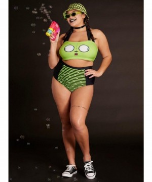 Festival Price Invader Zim GIR Stripe Swim Bottoms Plus Size $8.32 Other Merch