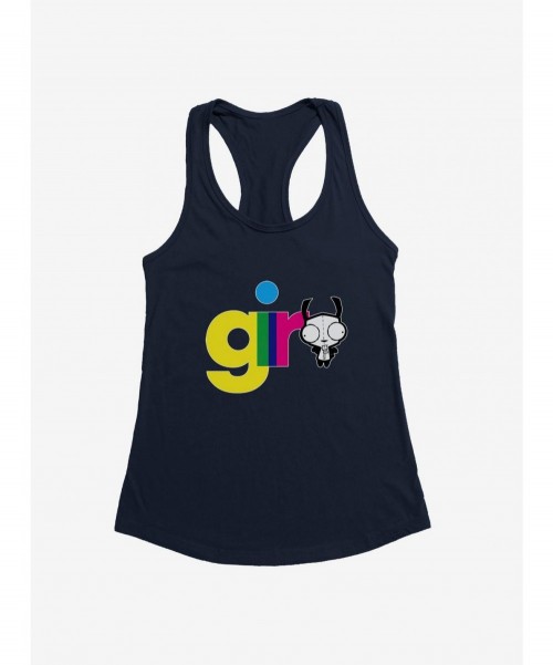 Absolute Discount Invader Zim Gir Neon Script Girls Tank $9.96 Tanks