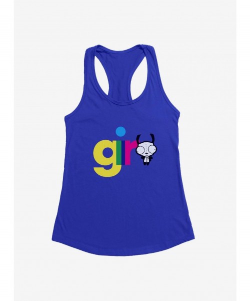 Absolute Discount Invader Zim Gir Neon Script Girls Tank $9.96 Tanks