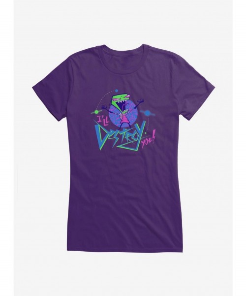 Pre-sale Discount Invader Zim I'll Destroy You Girls T-Shirt $9.56 T-Shirts