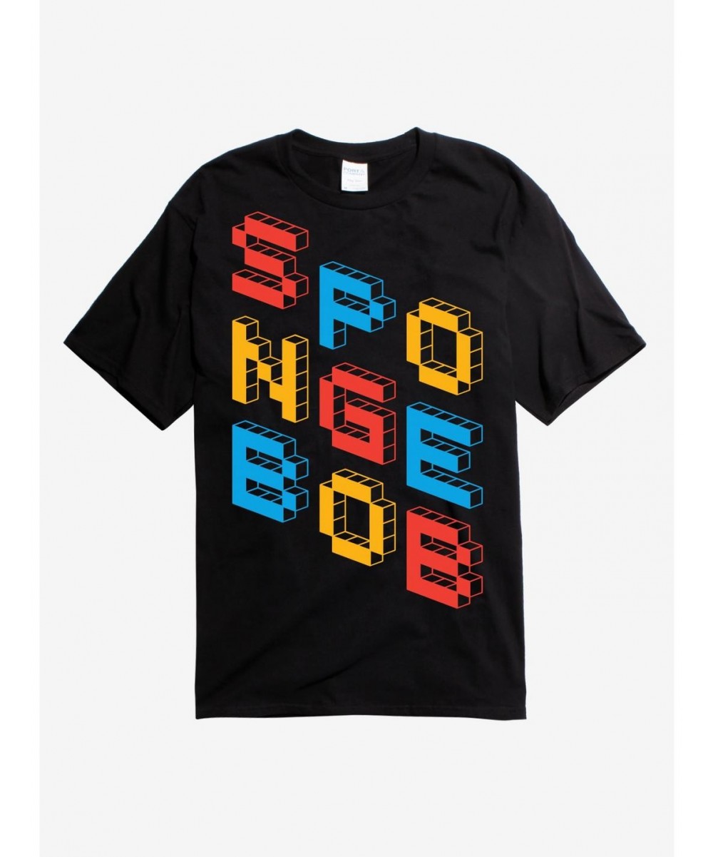 Trendy SpongeBob Icon Block Font T-Shirt $7.25 T-Shirts